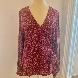 Women's Talbots Poet Sleeve Wrap Top, Size Large, NEVER WORN